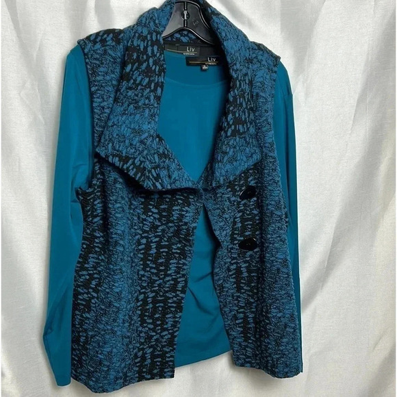 HABITAT. LIV sweater,NWT women turquoise,relax fit ,super comfy,everyday,PTP 22” - Picture 7 of 8
